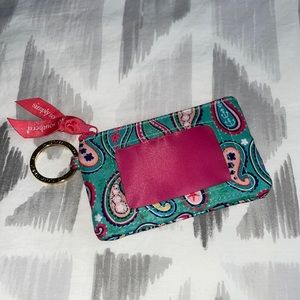 Simply Southern Paisley Print Nylon Zipper Closure Keychain Card/Coin Holder